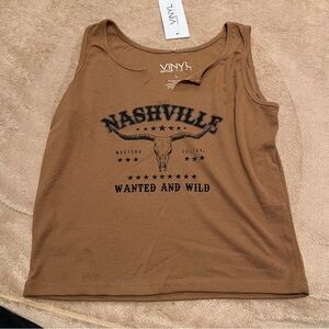 Nashville Graphic Tank Top - Brown